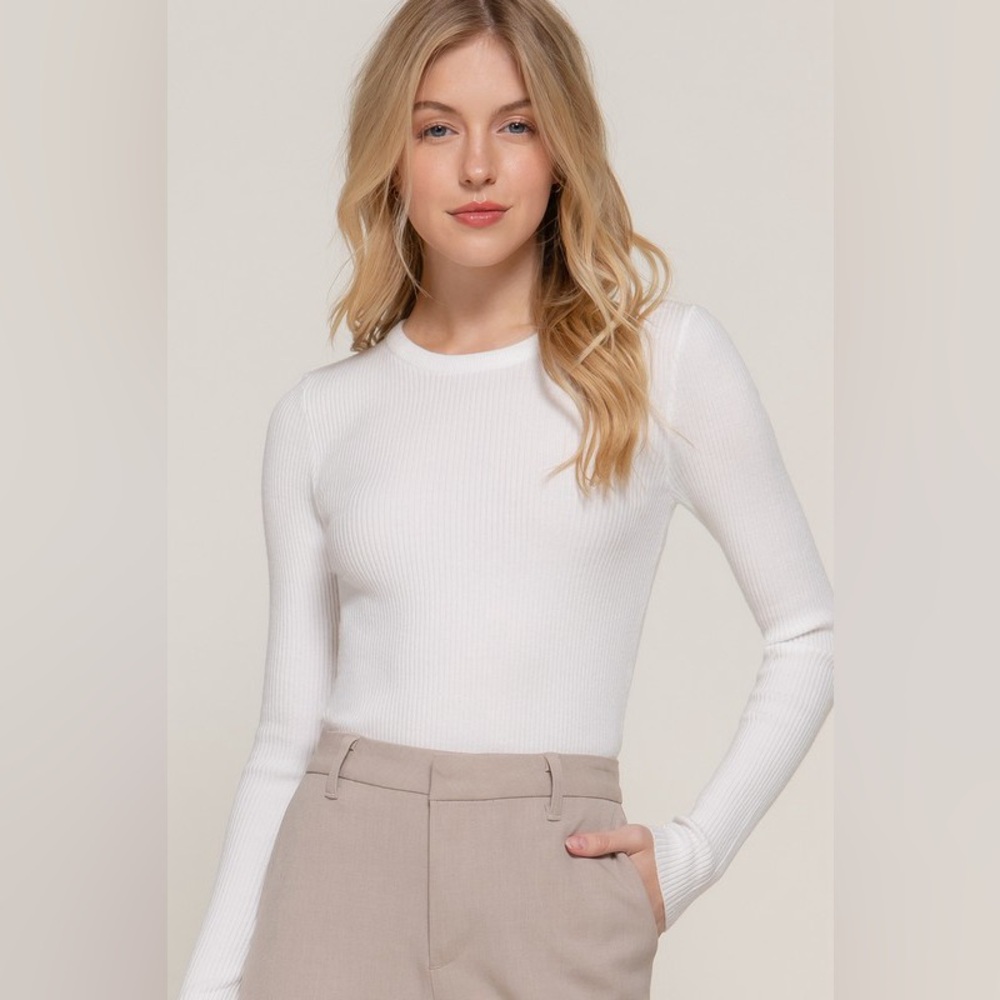 Ribbed Long Sleeve Sweater Top